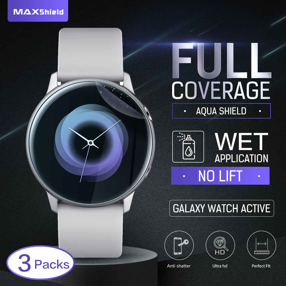 MaxShield Waterproof Screen Protector For Samsung Galaxy Active Watch