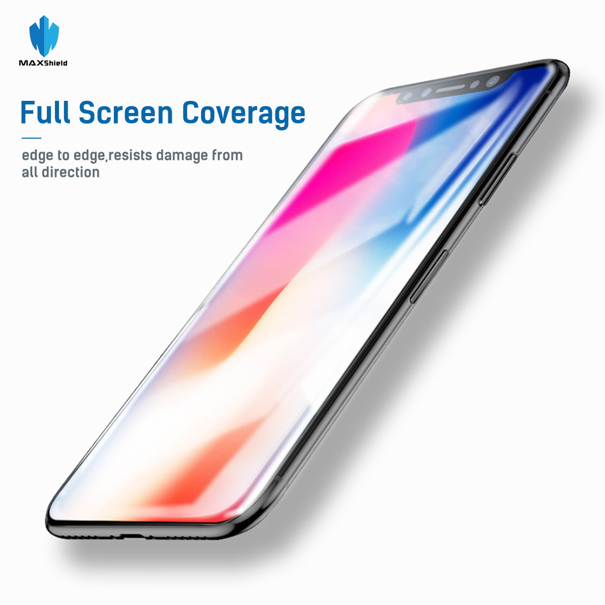 MAXSHILD 5D Full Coverage Glass Screen Protector For Apple iPhone X