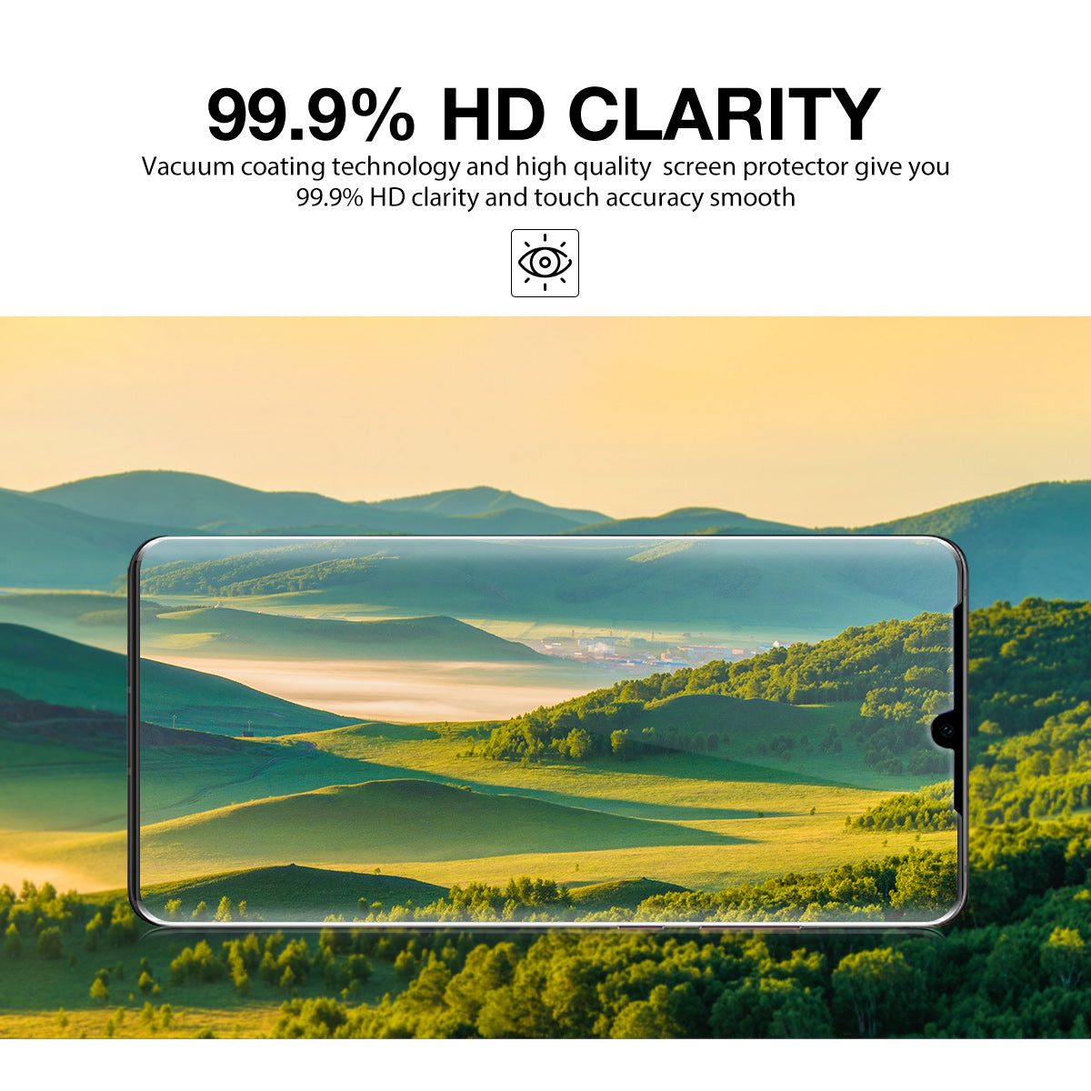 Huawei P30 Pro Screen Protector, MaxShield HD Aqua Crystal Film Guard