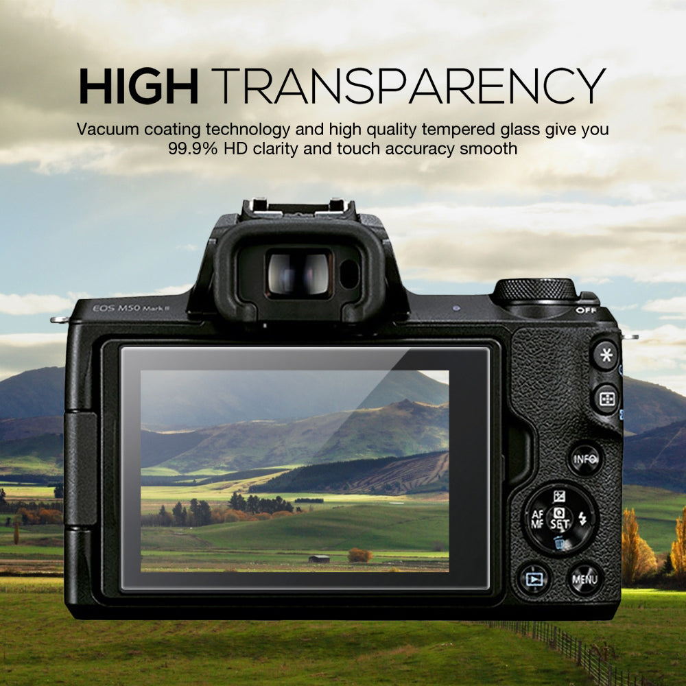 MAXSHEILD Tempered Glass Camera Screen Protector For Canon EOS M50 M6 M100