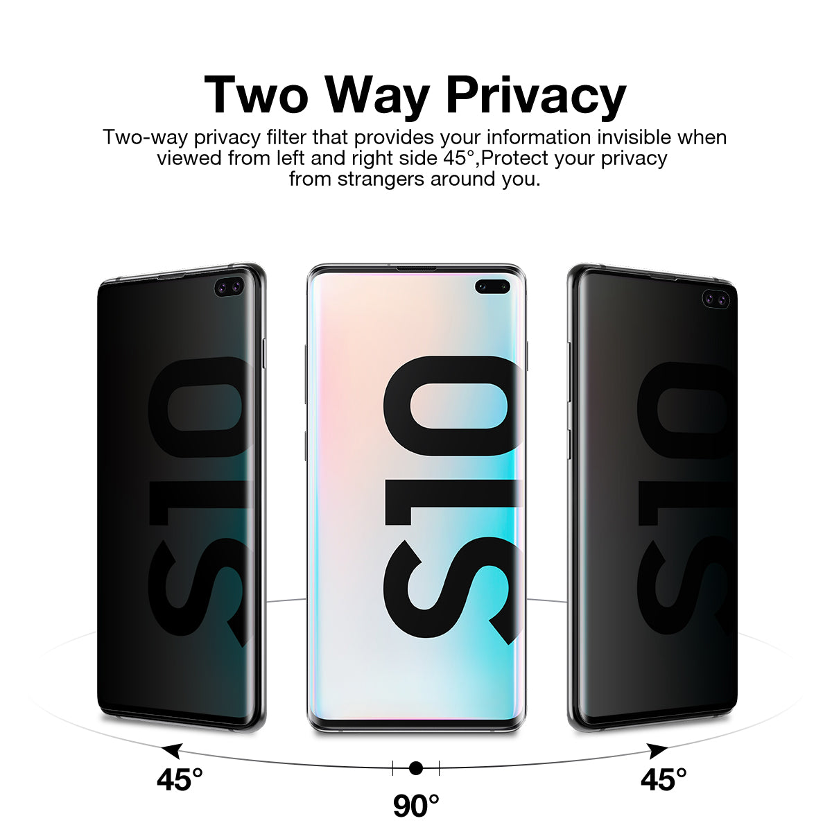 Anti Spy Privacy Film CaseFriendly Screen Protector For Galaxy S10 Plus