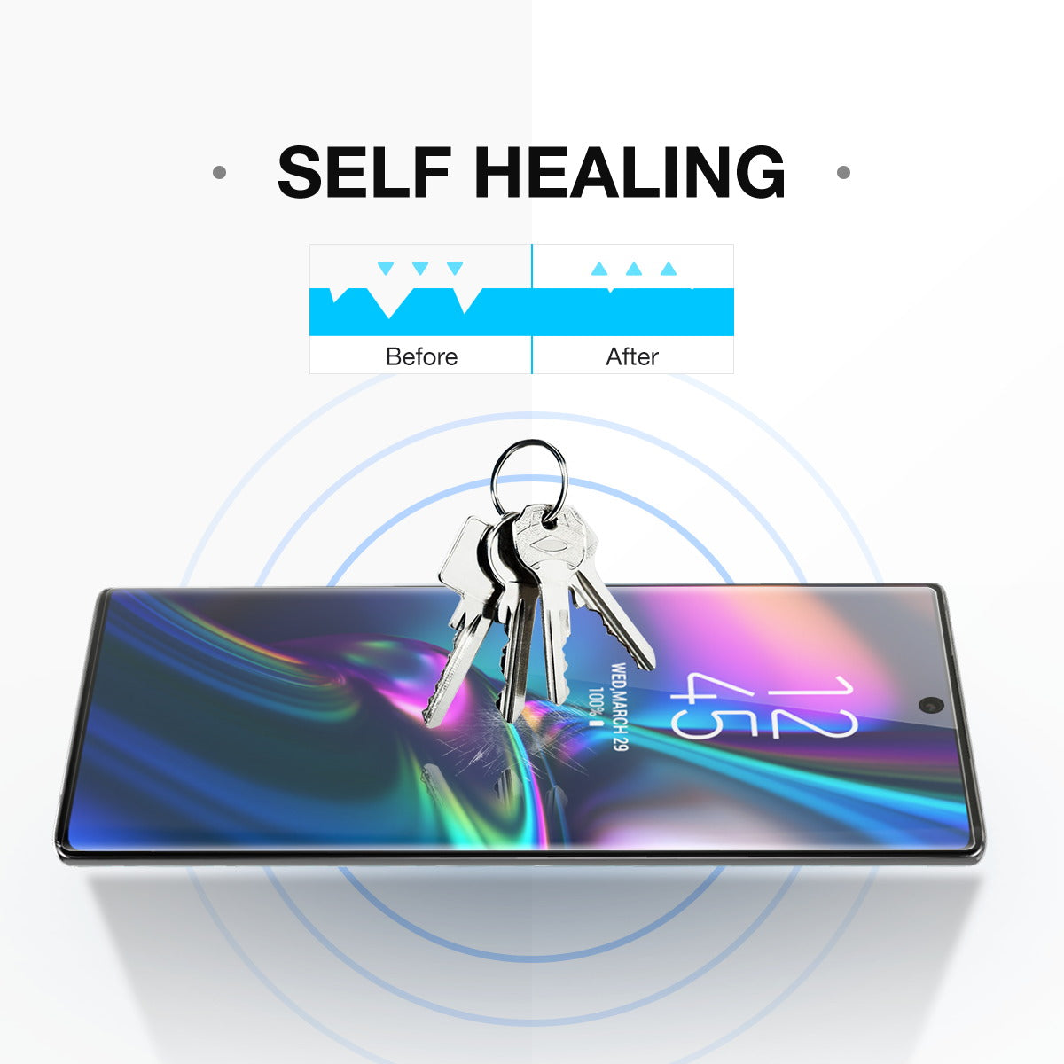 Galaxy Note 10 Screen Protector MaxShield HD Aqua Crystal for Samsung