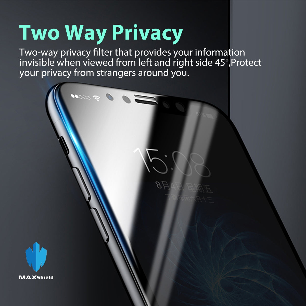 ANTI-SPY PRIVACY TEMPERED GLASS SCREEN PROTECTOR FOR iPhone X