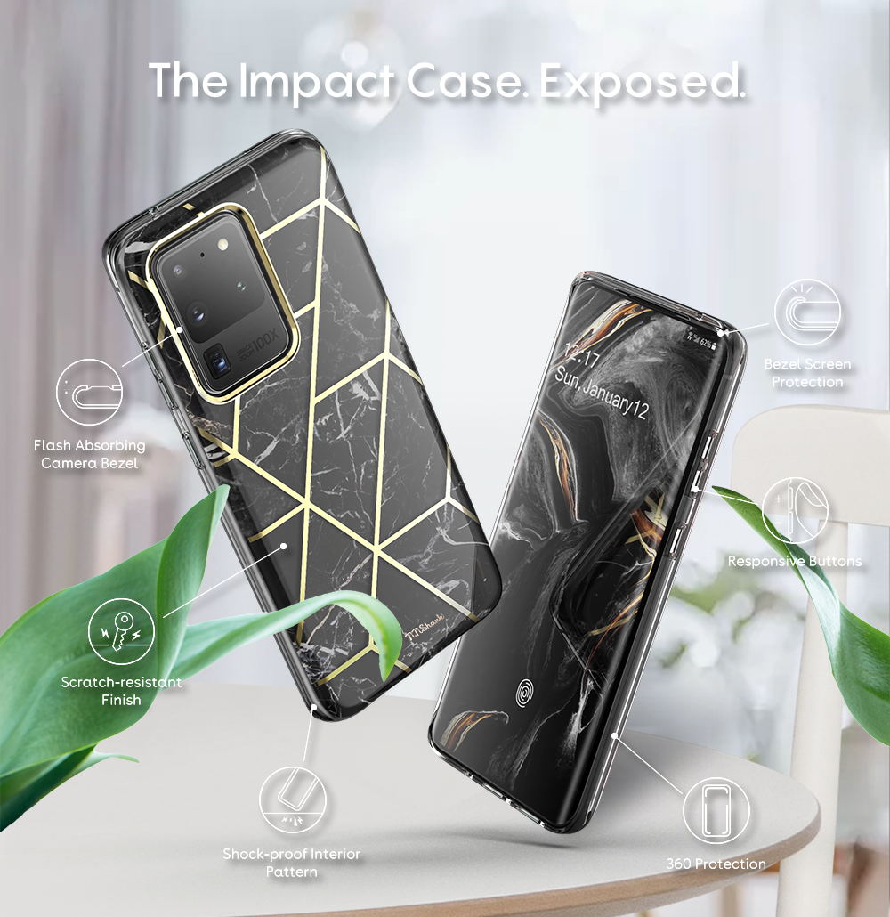 Galaxy S20 Plus Ultra Case TITISHARK Clear Stylish Marble Shockproof Case Cover