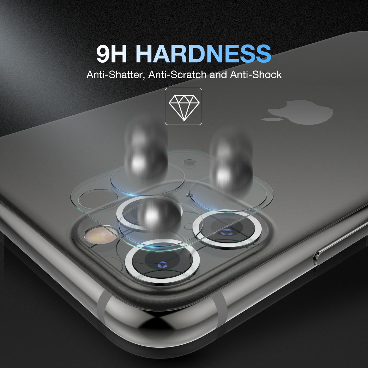 MAXSHIELD iPhone 11 Pro Max Full Coverage Camera Lens Tempered Glass Screen Protector