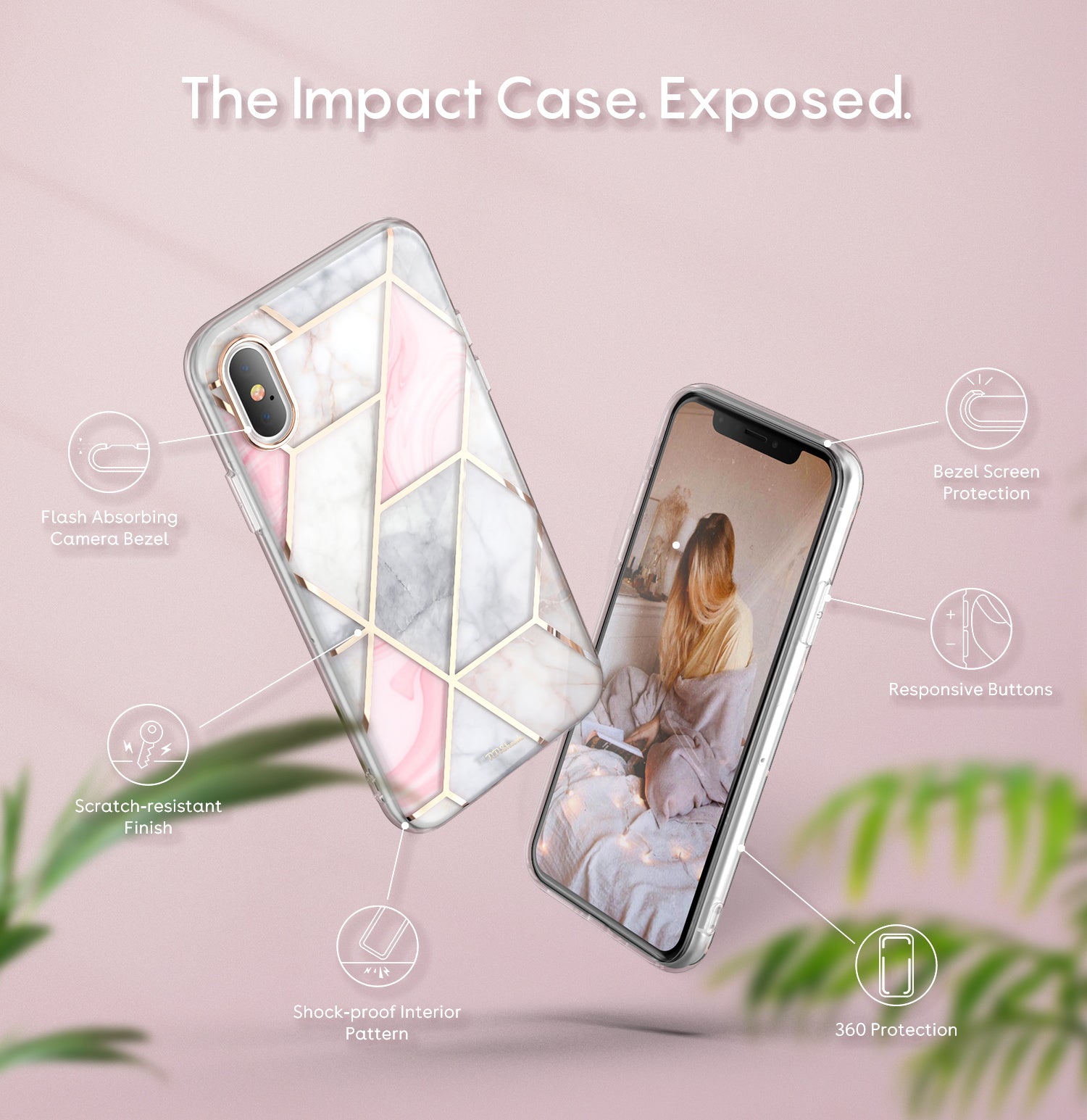 For iPhone XsMAX Case TiTiShark  Clear Marble Shockproof Case