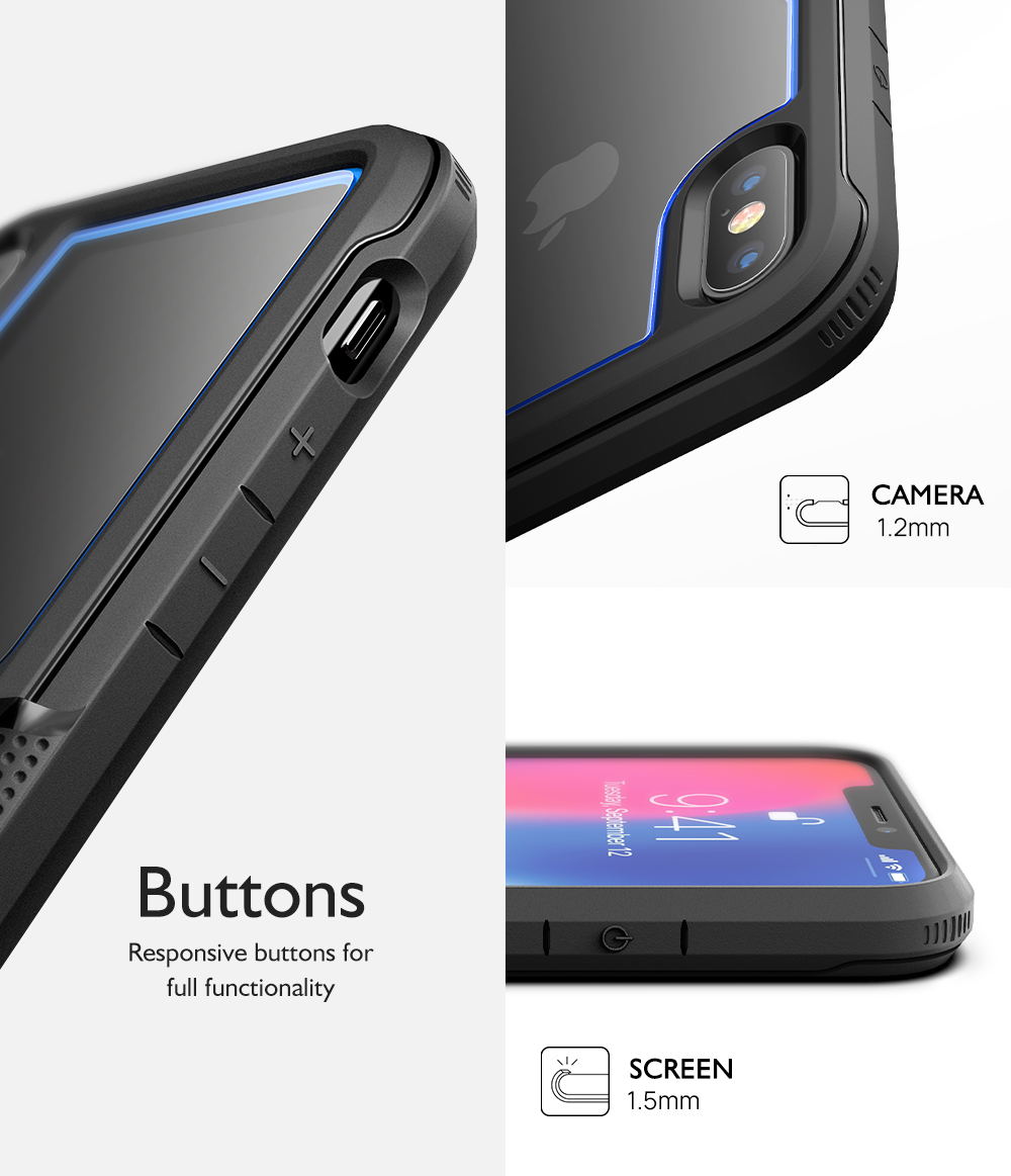 For iPhone X XS Max XR Case MAXSHIELD Clear Heavy Duty Shockproof Slim Cover