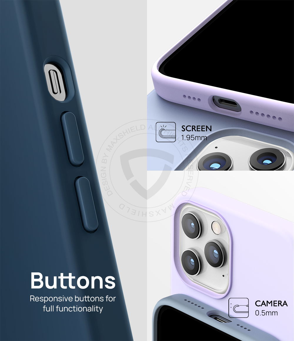 For iPhone 12 Mini 5.4" Case MAXSHIELD Soft Liquid Silicone Shockproof Cover