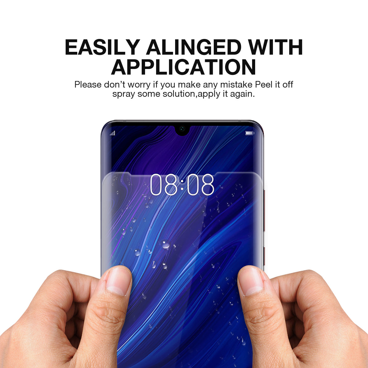 Huawei P30 Screen Protector, MaxShield HD Aqua Crystal Film Guard