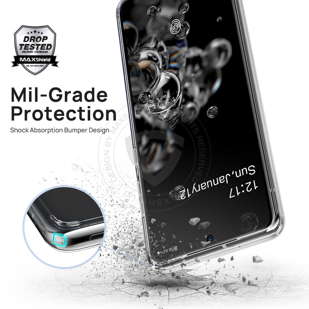 MAXSHIELD Galaxy S20 Ultra  Case Heavy Duty Shockproof Clear Slim Cover