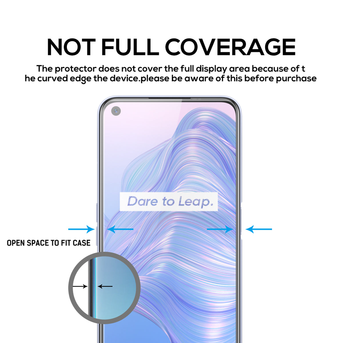 For Realme 7 5G MAXSHIELD Full Cover 9H Tempered Glass Screen Protector