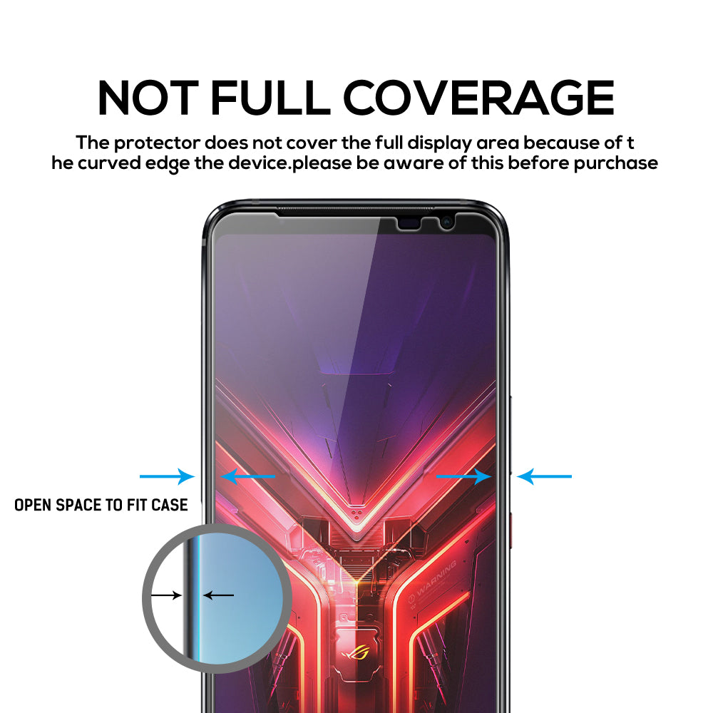 MAXSHIELD Screen Glass Tempered Glass Lens Protector FULL COVER For ASUS ROG 2