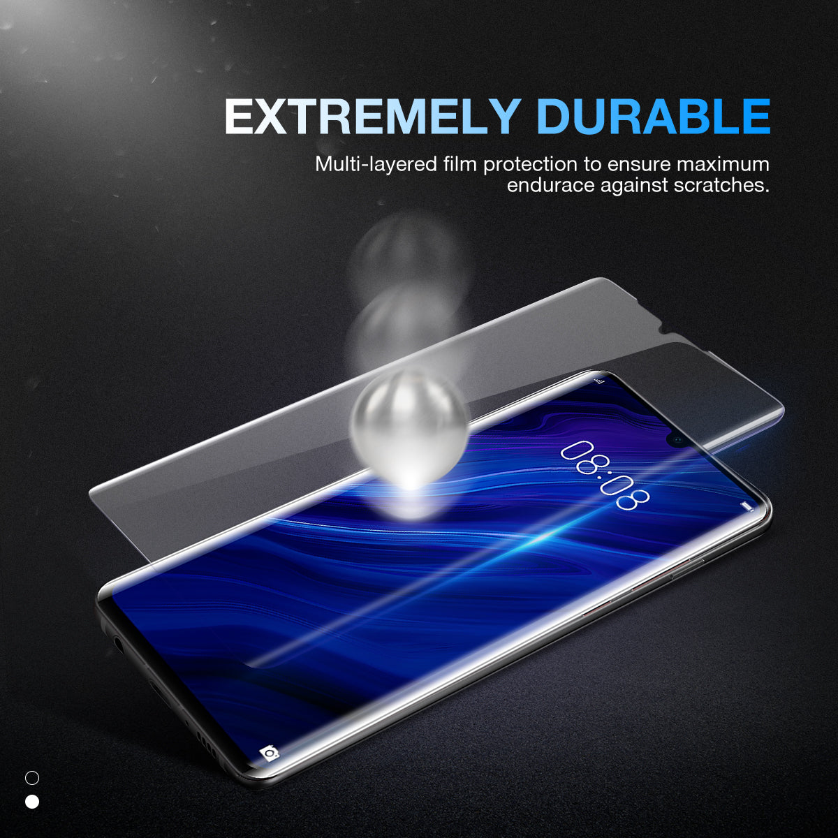 Huawei P30 Screen Protector, MaxShield HD Aqua Crystal Film Guard