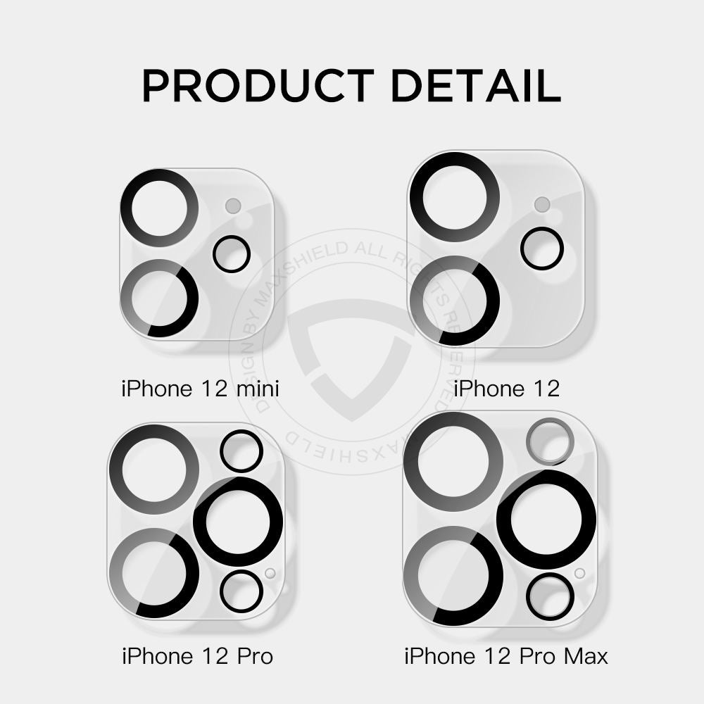 For iPhone 12 MAXSHIELD Camera Lens Tempered Glass Screen Protector 1PCS