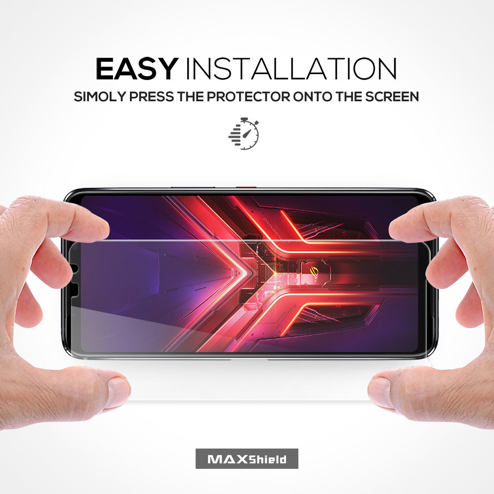 MAXSHIELD Screen Glass Tempered Glass Lens Protector FULL COVER For ASUS ROG 3