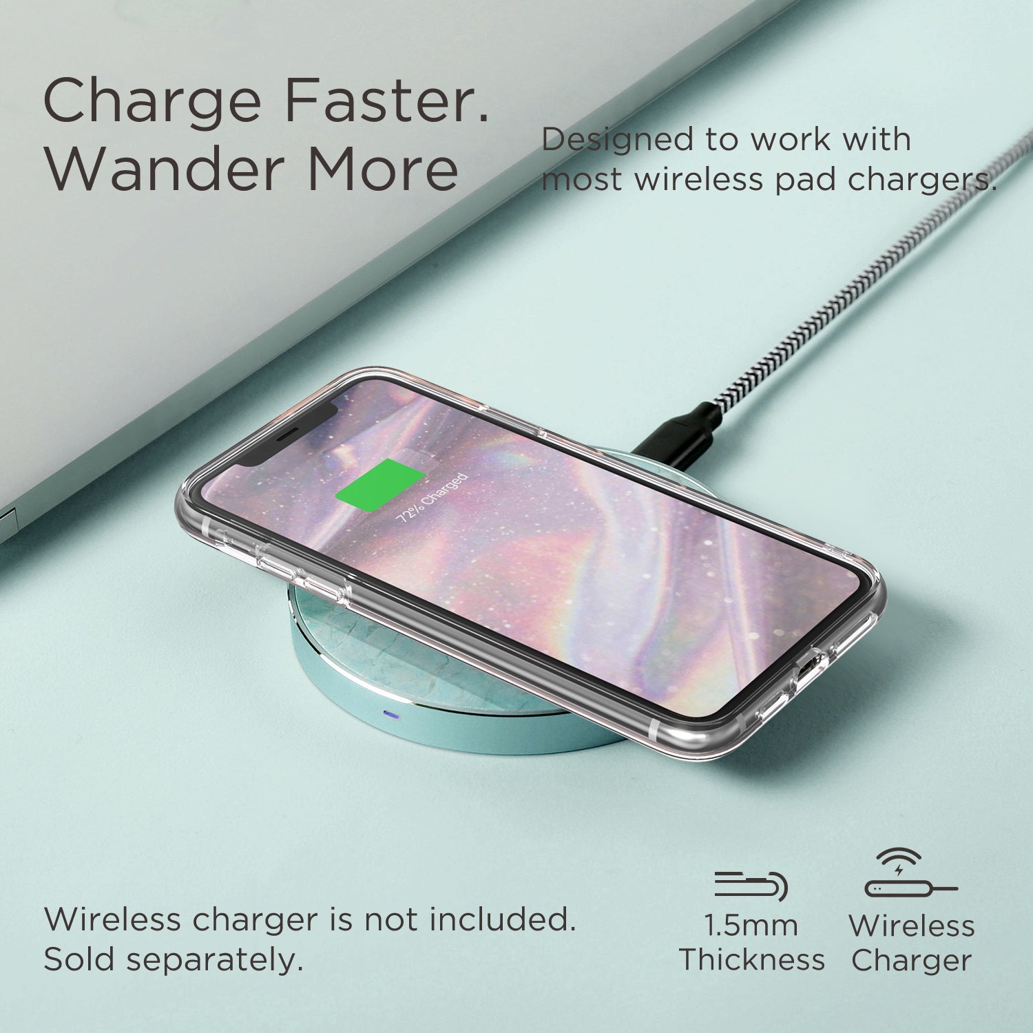 TiTiShark For iPhone X/XS Case Clear Marble Shockproof Case-Black