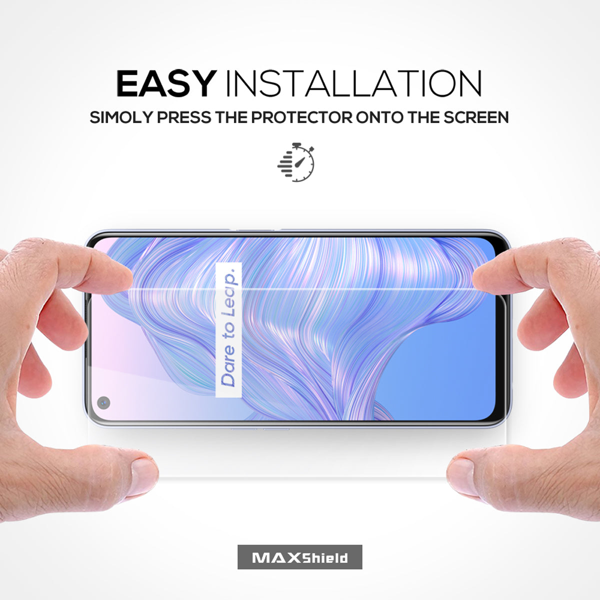 For Realme 7 5G MAXSHIELD Full Cover 9H Tempered Glass Screen Protector
