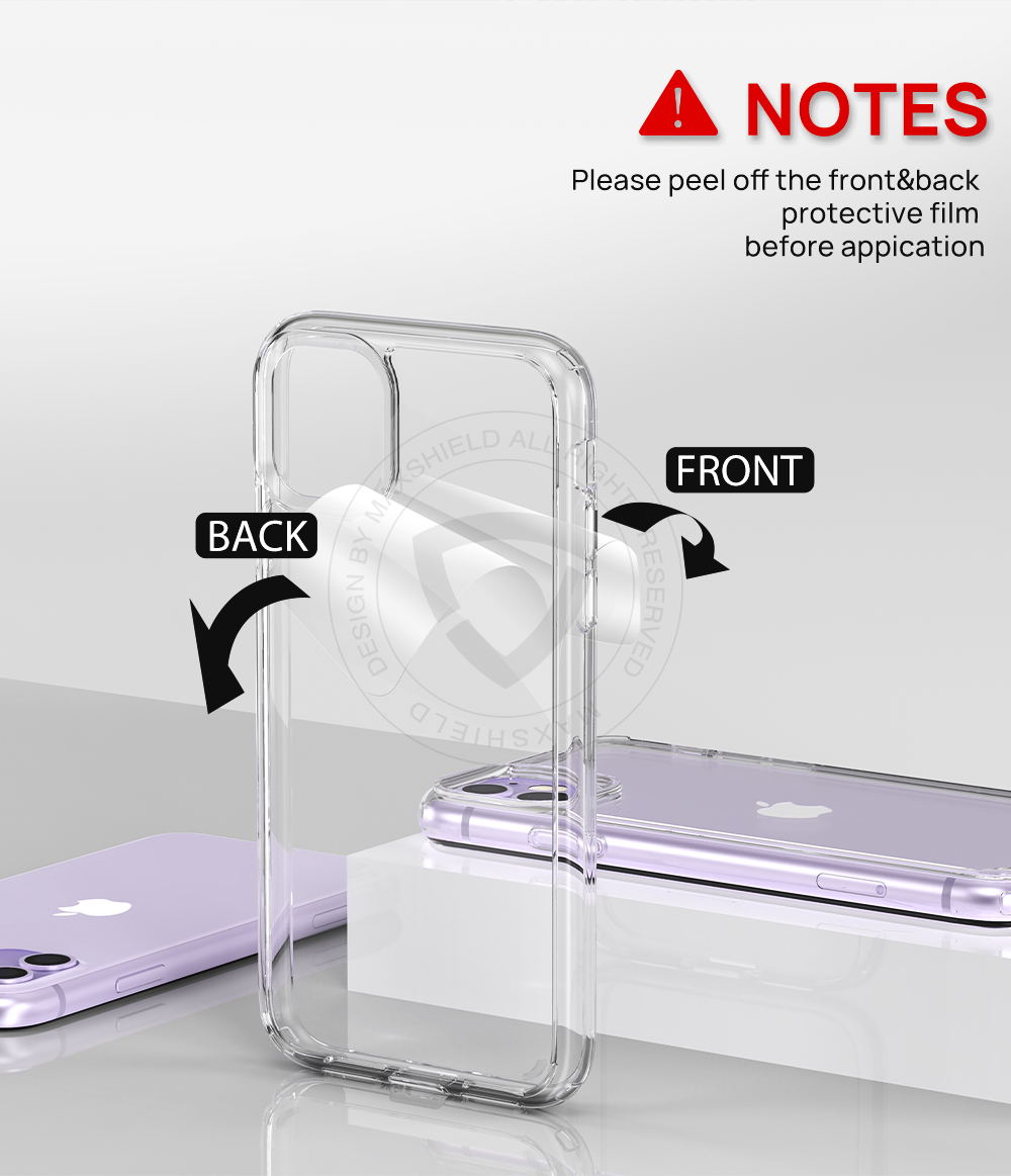 MAXSHIELD For iPhone 12 6.1 Inch Case Heavy Duty Shockproof Clear Slim Cover+Free Screen Protector