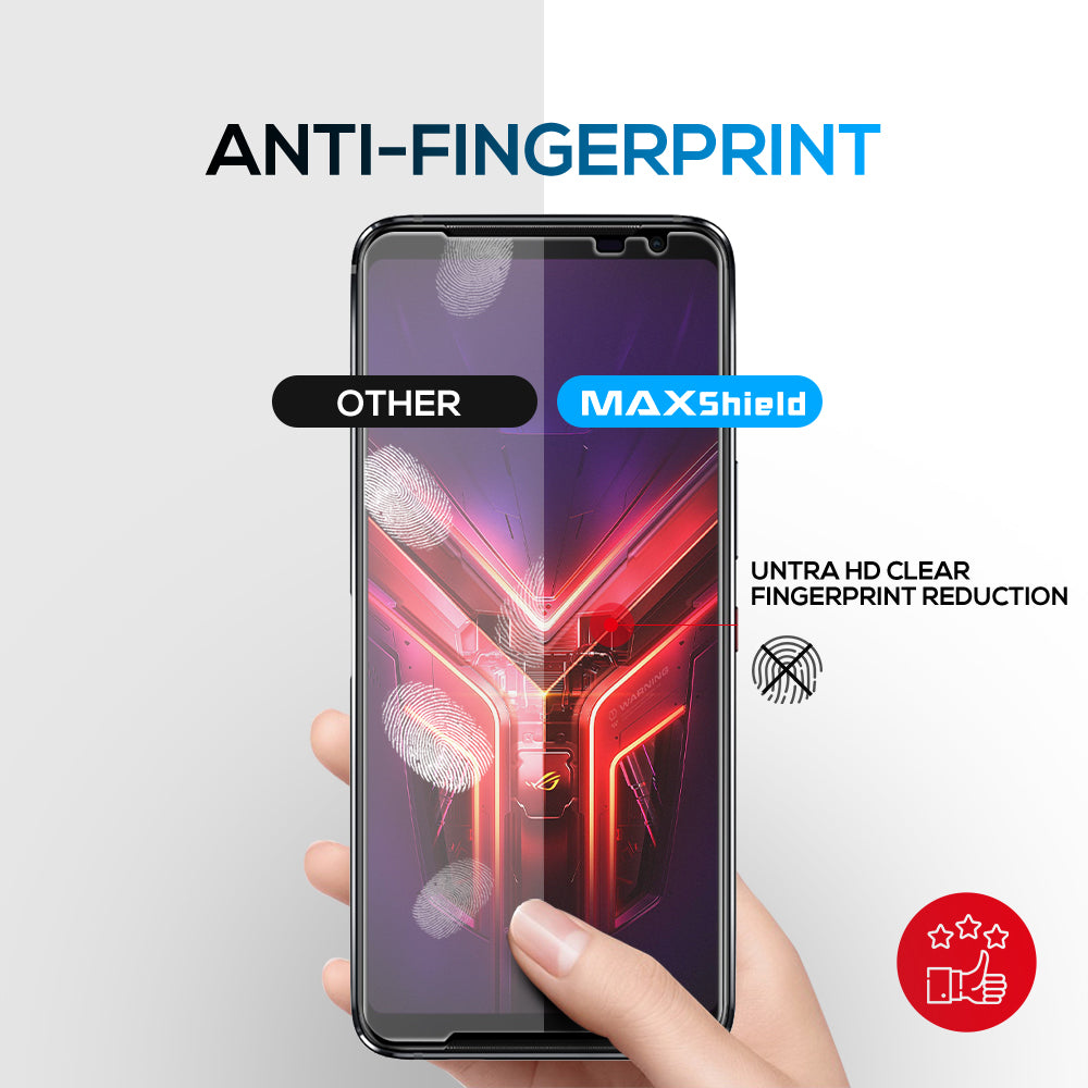 MAXSHIELD Screen Glass Tempered Glass Lens Protector FULL COVER For ASUS ROG 3