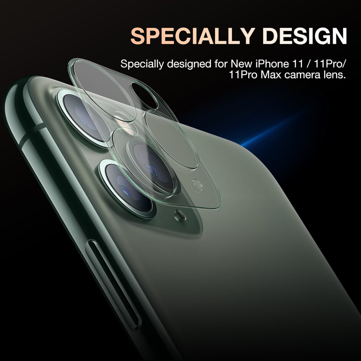 MAXSHIELD iPhone 11 Full Coverage Camera Lens Tempered Glass Screen Protector