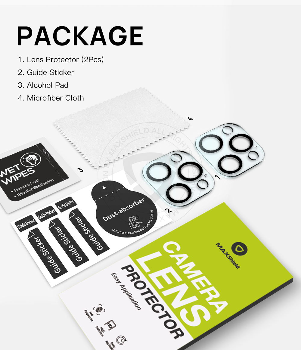 For iPhone 12 Pro  MAXSHIELD Camera Lens Tempered Glass Screen Protector 1PCS