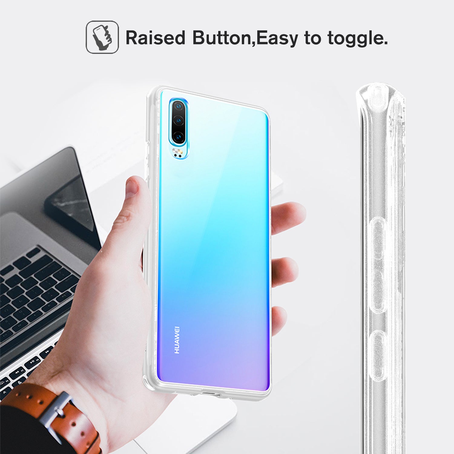 YOUMAKER® Huawei P30 Shockproof Slim Bumper Crystal Case Cover-Clear