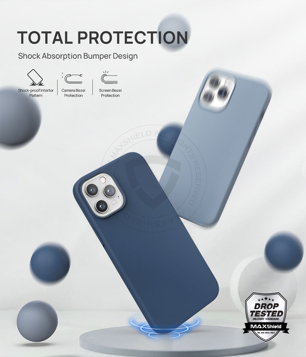 For iPhone 12 Mini 5.4" Case MAXSHIELD Soft Liquid Silicone Shockproof Cover