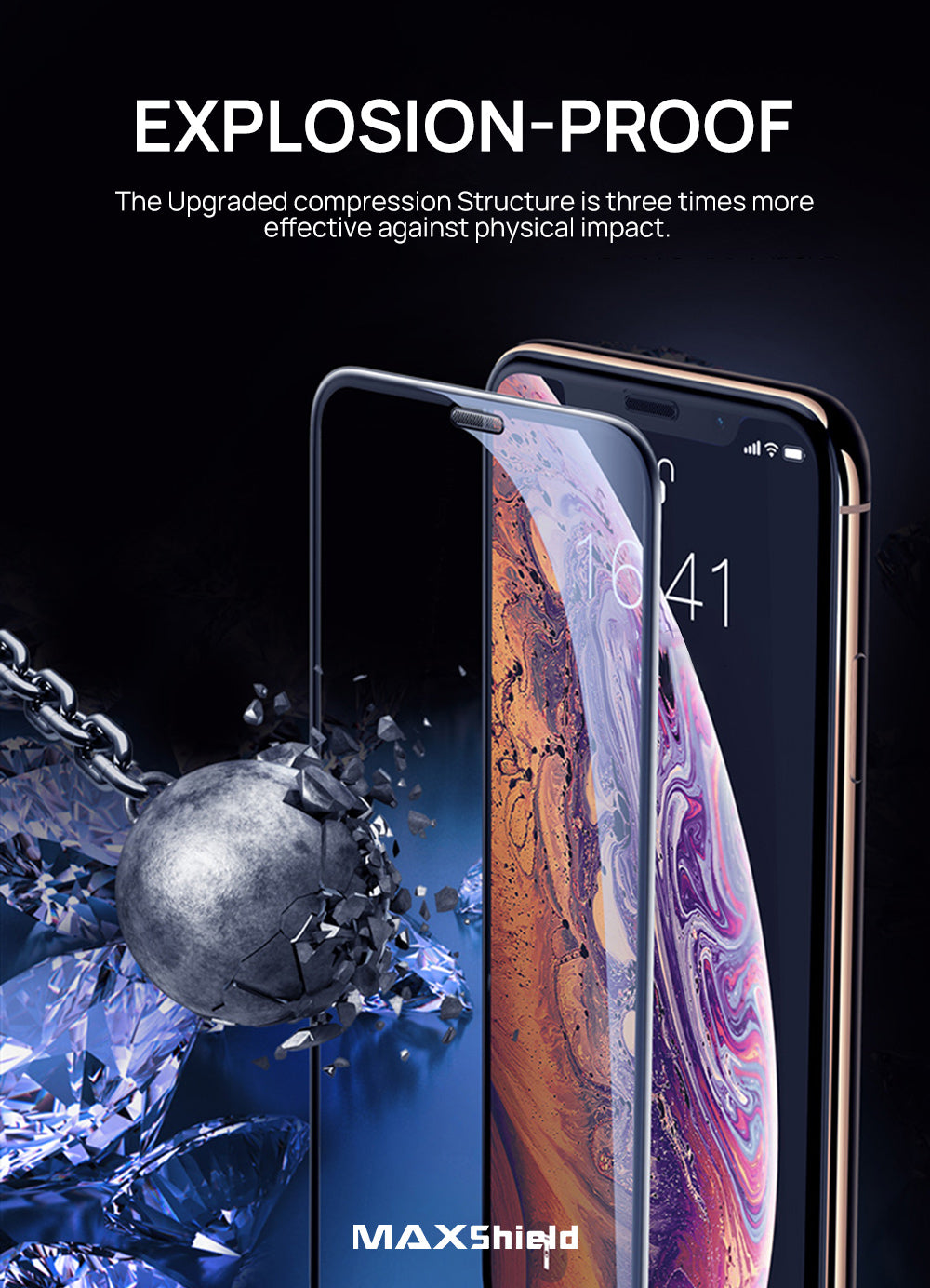 iPhone XS Plus Full Coverage Tempered Glass Screen Protector