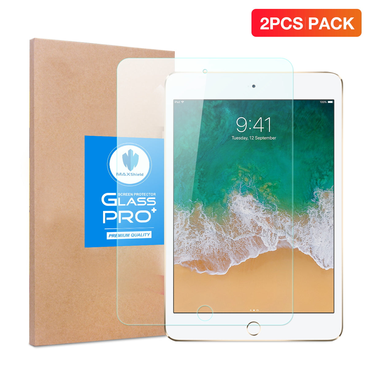 2 X Tempered Glass Screen Protector For Apple iPad Air 1/2