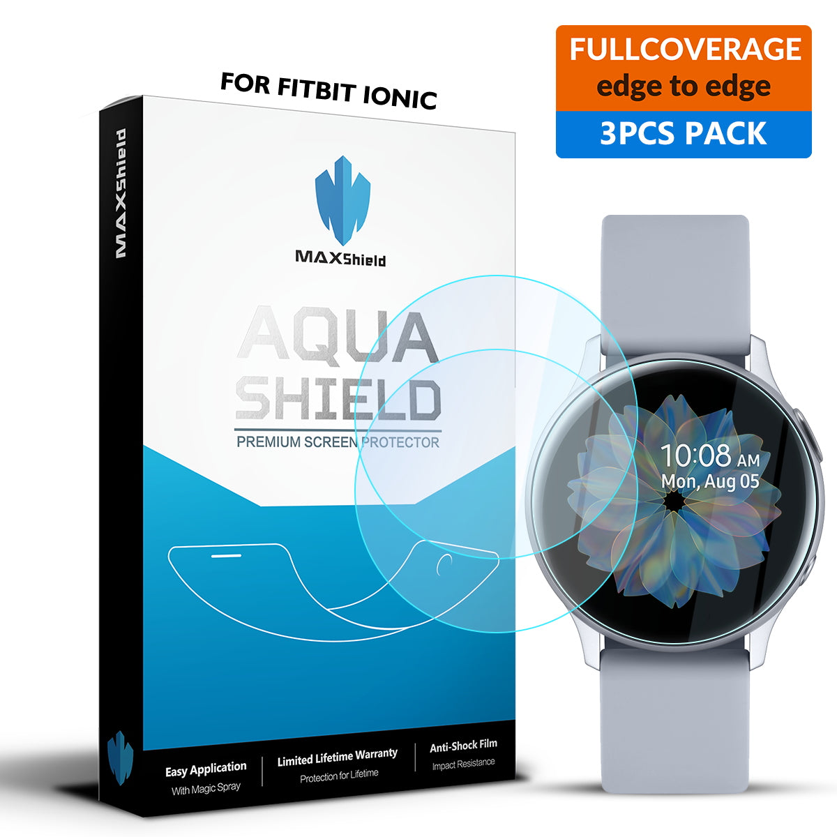 Maxsheld Samsung Galaxy Watch Active Full Coverage Waterproof Screen Protector