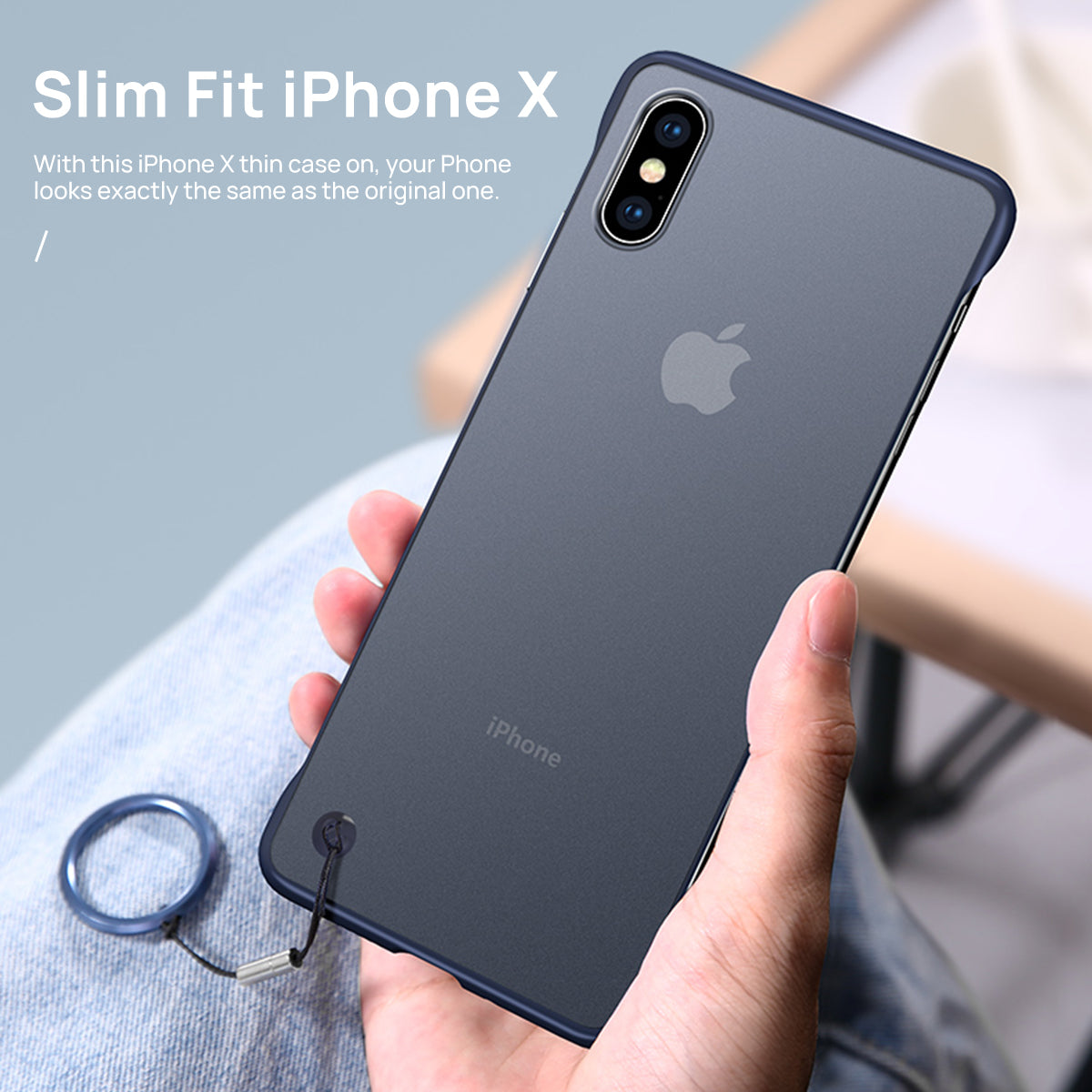 iPhone XS Case Cover, Slim Matte Back Clear TPU ShockProof Bumper