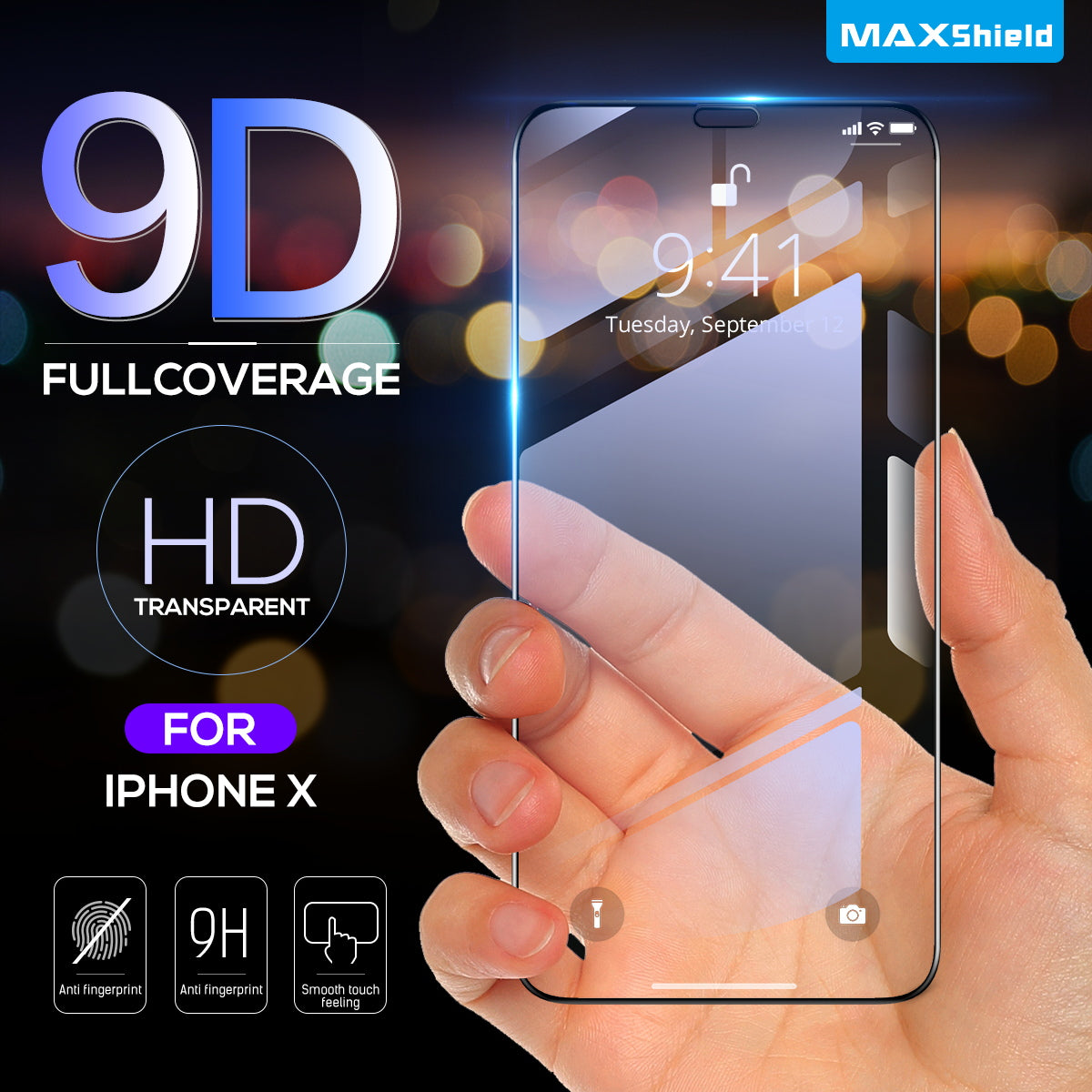For iPhone XS Full Coverage 9D 5D 9H Tempered Glass Screen Protector