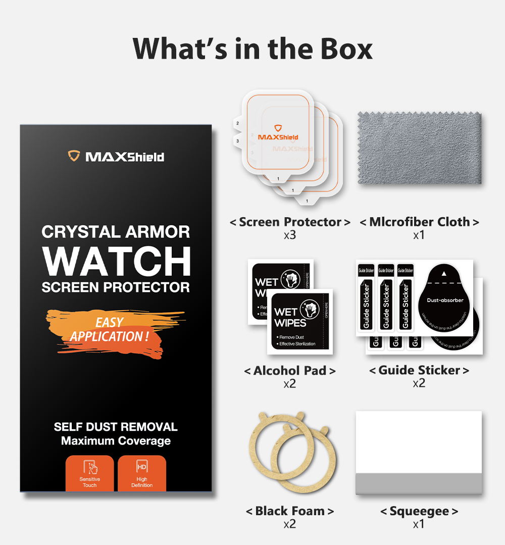 MaxShield Screen Protector for Apple Watch Series 2/3 42mm Full Cover iWatch