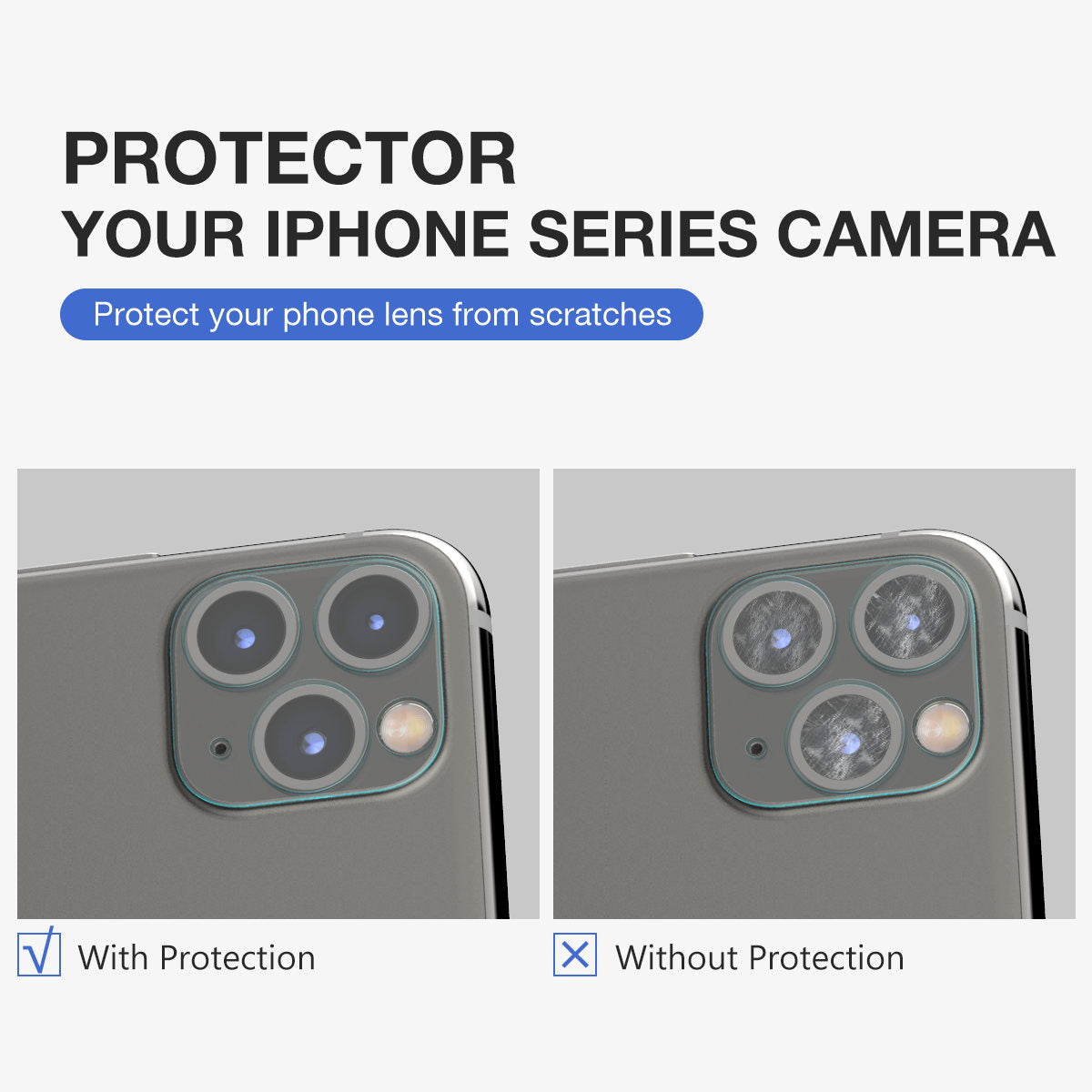 MAXSHIELD iPhone 11 Pro Max Full Coverage Camera Lens Tempered Glass Screen Protector