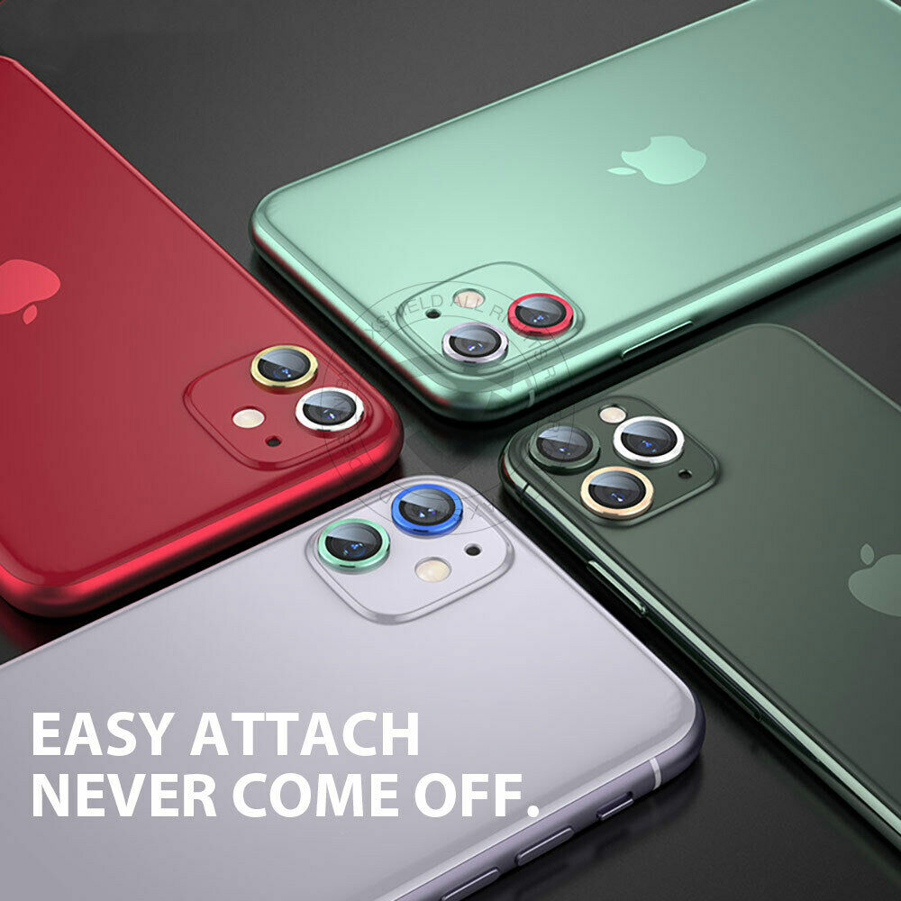 For Apple iPhone 12 Mini Camera Lens Metal Ring Tempered Glass Protector