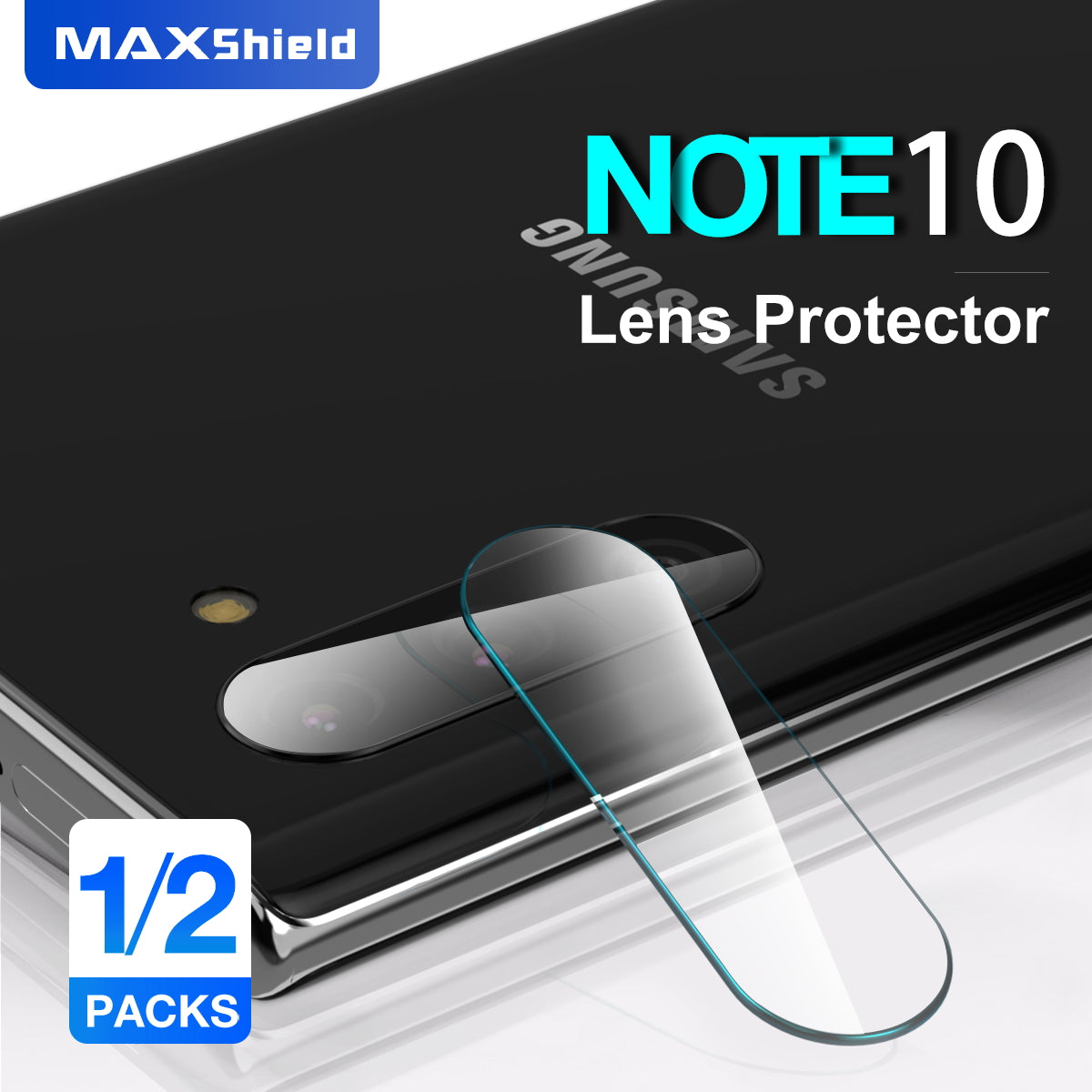 Samsung Galaxy Note 10 Maxshield Back Camera Lens Tempered Glass Protector