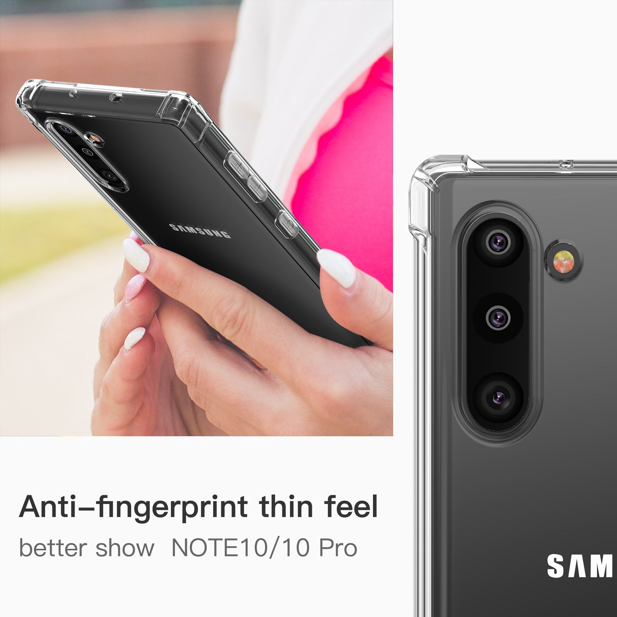 Samsung Galaxy Note 10 Plus Case Clear Heavy Duty Shockproof Slim Cover