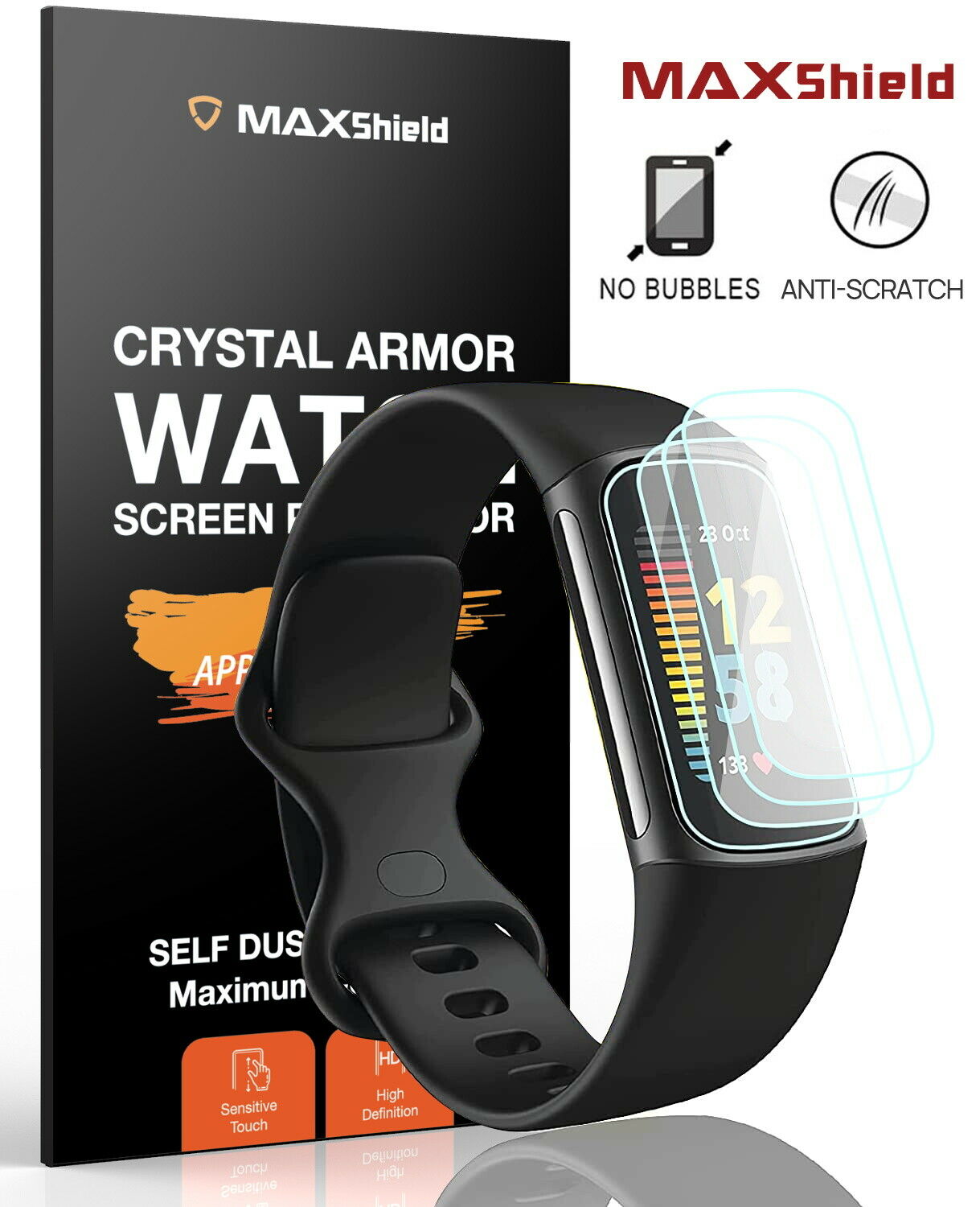 3X For Fitbit Charge 5 4 Full Coverage Hydrogel Crystal HD Film Screen Protector