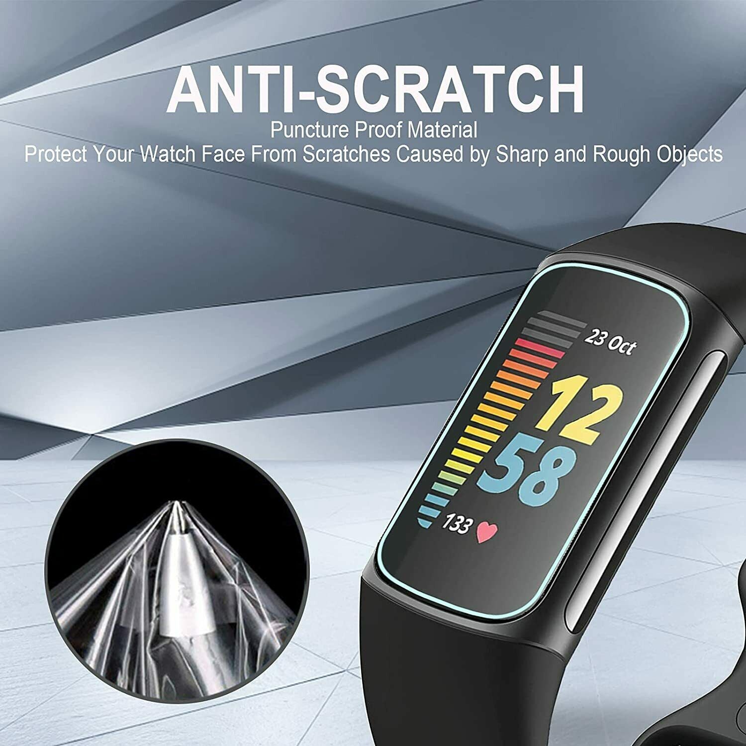 3X For Fitbit Charge 5 4 Full Coverage Hydrogel Crystal HD Film Screen Protector