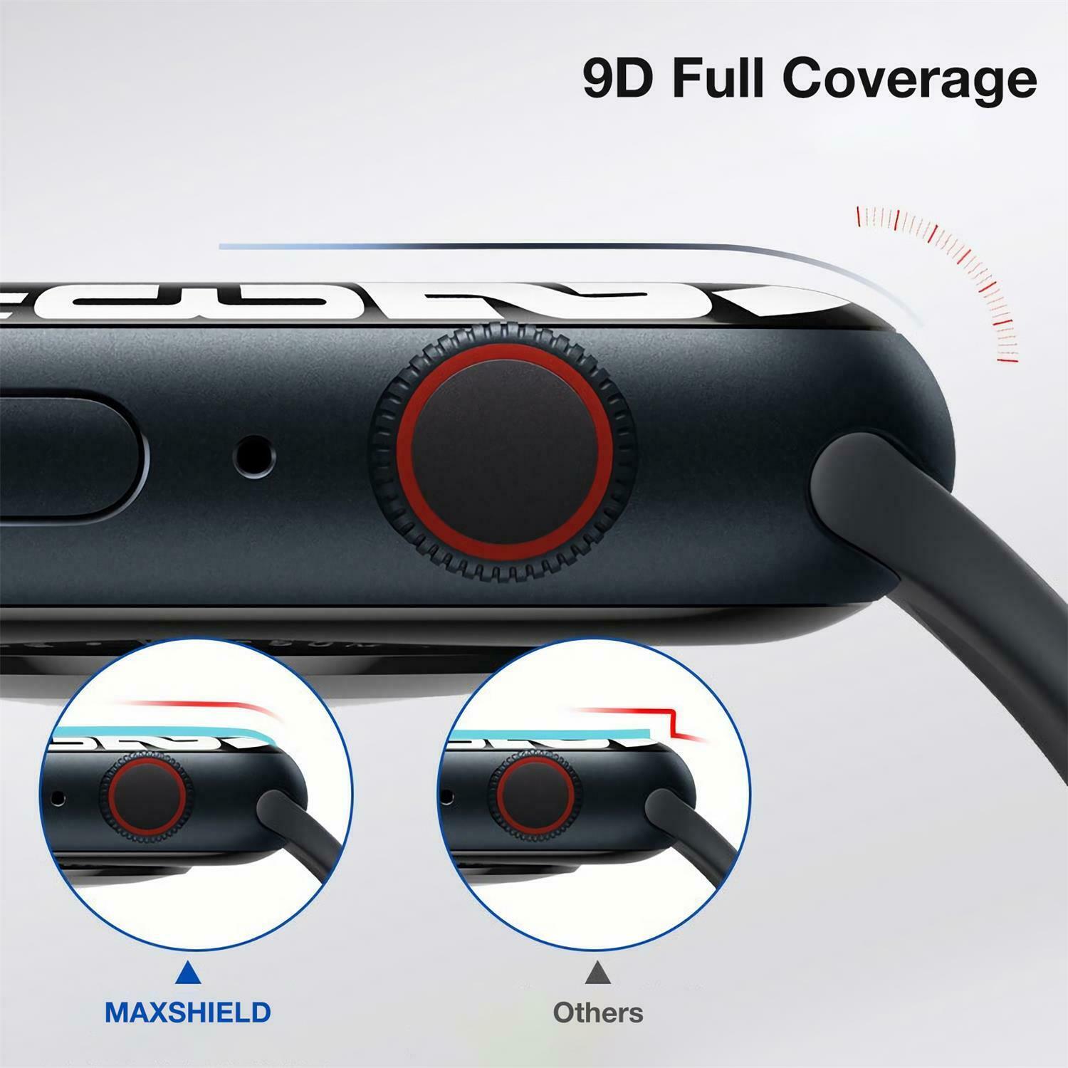 2X MAXSHIELD For Apple Watch Series 7 45/41mm Glass Full Cover Screen Protector