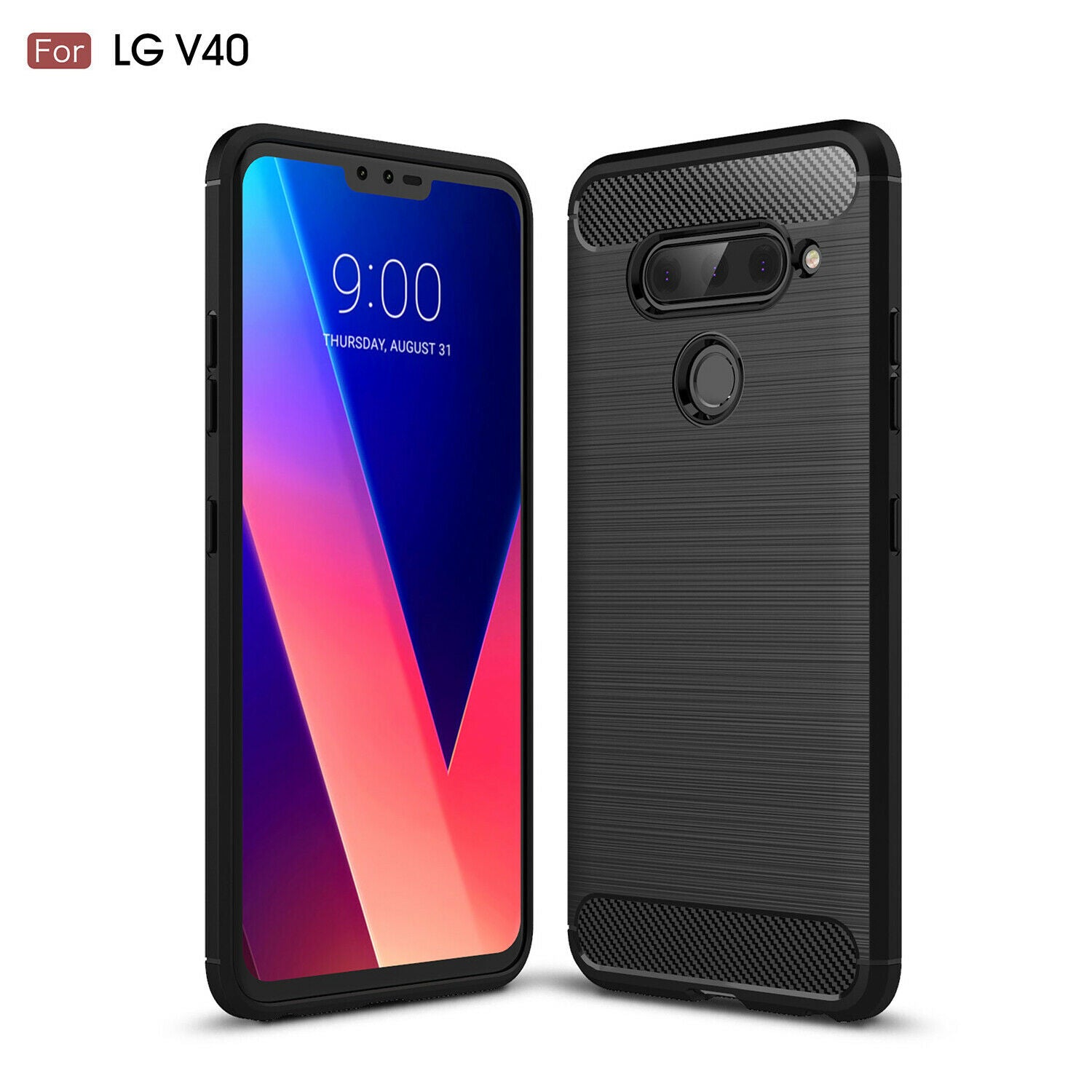 For LG V40 ThinQ Phone Case Soft TPU Rubber Shockproof Slim Cover