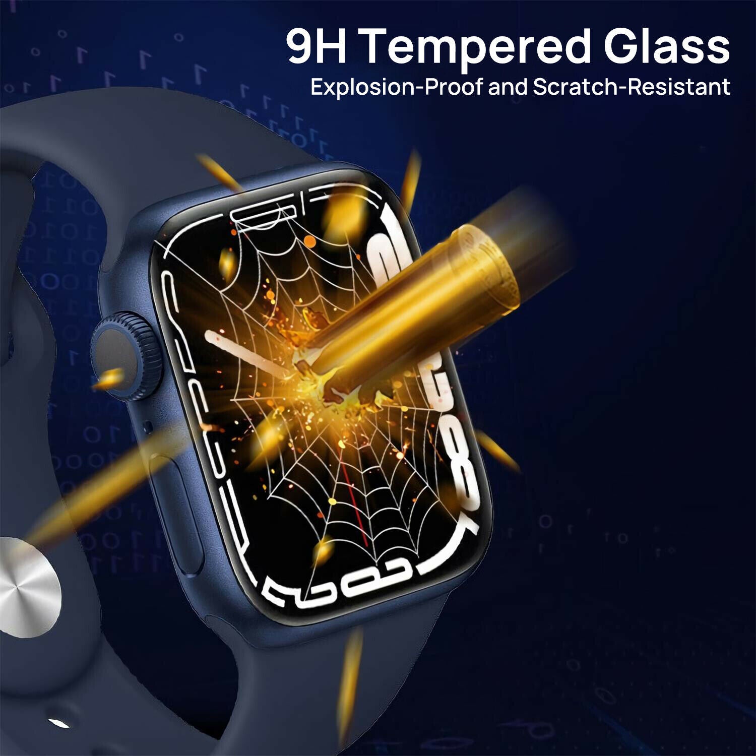 2X MAXSHIELD For Apple Watch Series 7 45/41mm Glass Full Cover Screen Protector