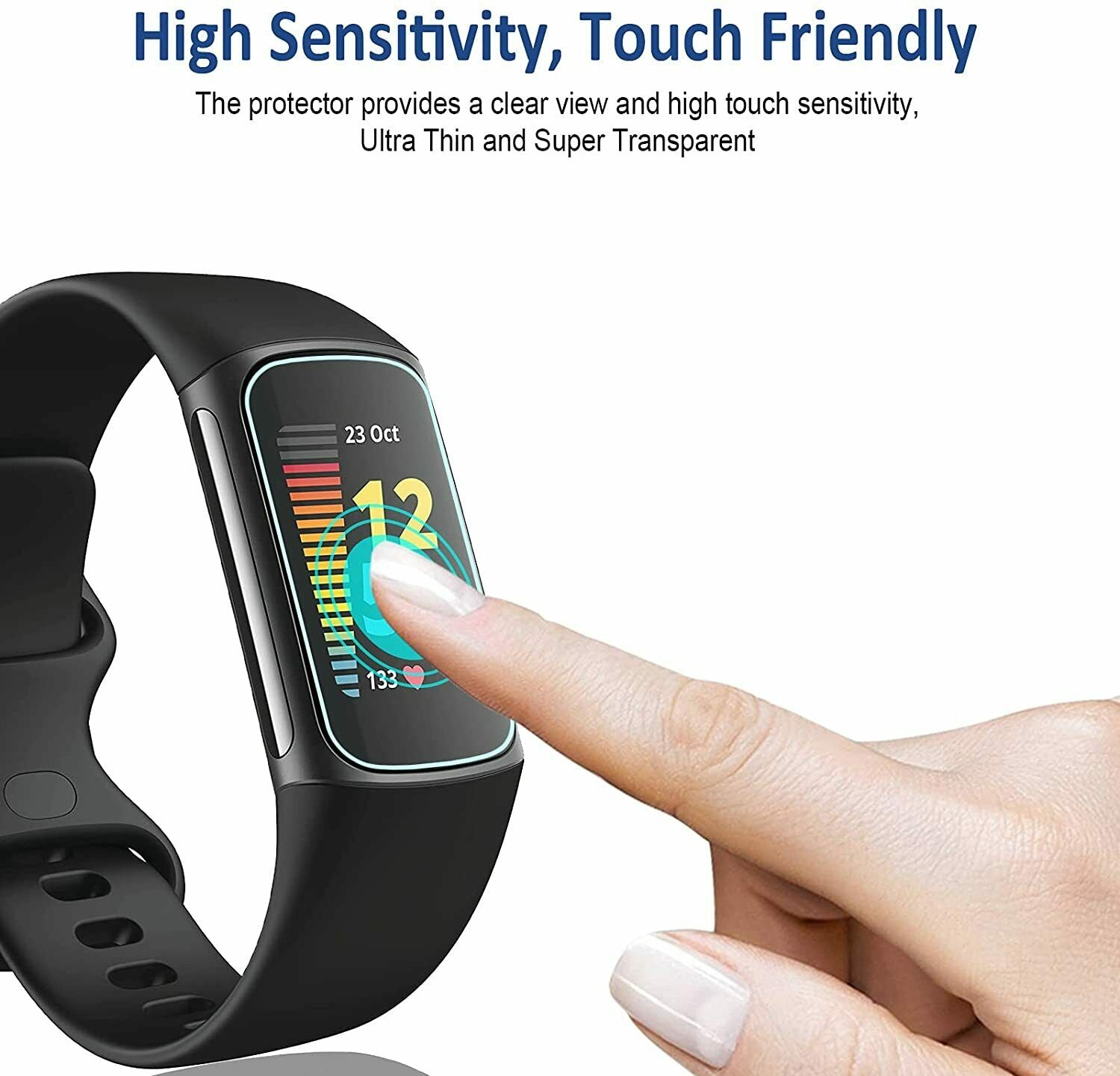 3X For Fitbit Charge 5 4 Full Coverage Hydrogel Crystal HD Film Screen Protector