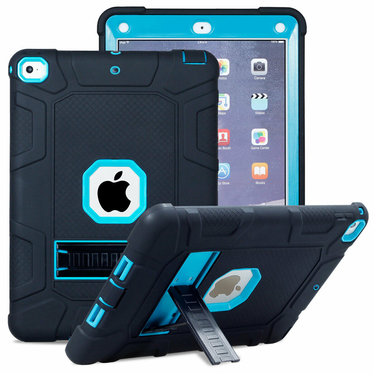 For iPad 5th 9.7'' 2018 Shockproof Rubber Stand Hard Case Cover