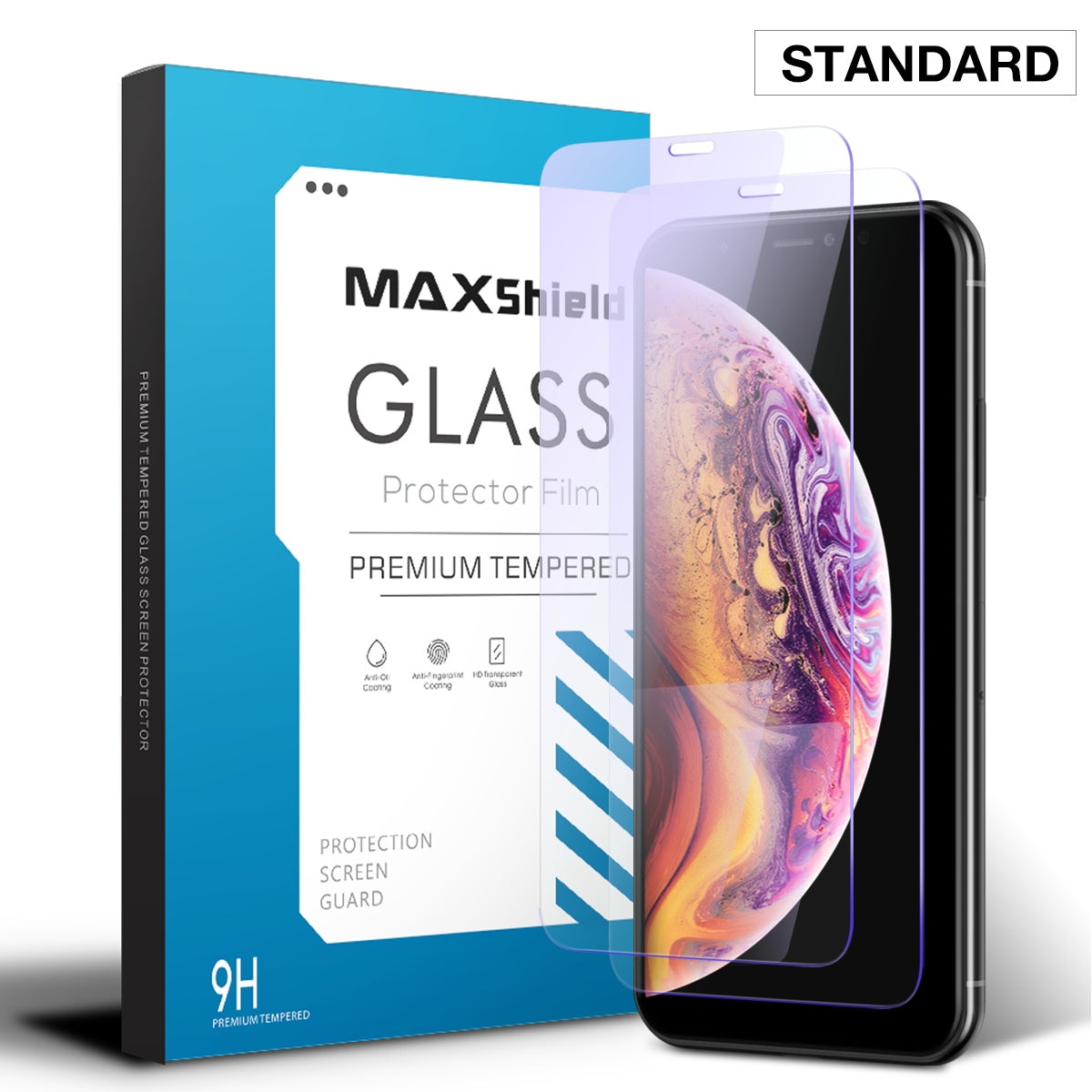 For Apple iPhone XR, Maxshield HD 9H Tempered Glass Screen Protector