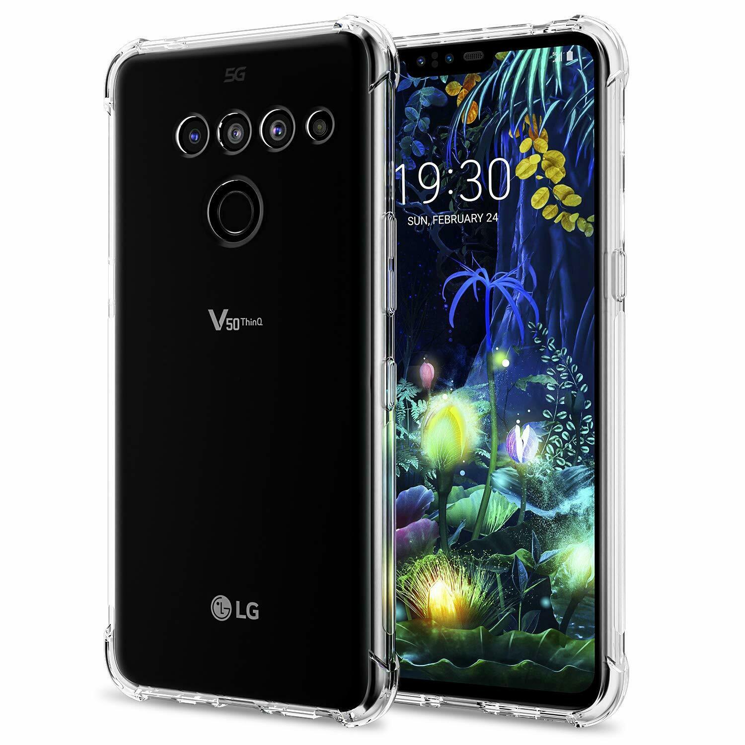 For LG V50 ThinQ Clear Case Heavy Duty Bumper Shockproof Cover