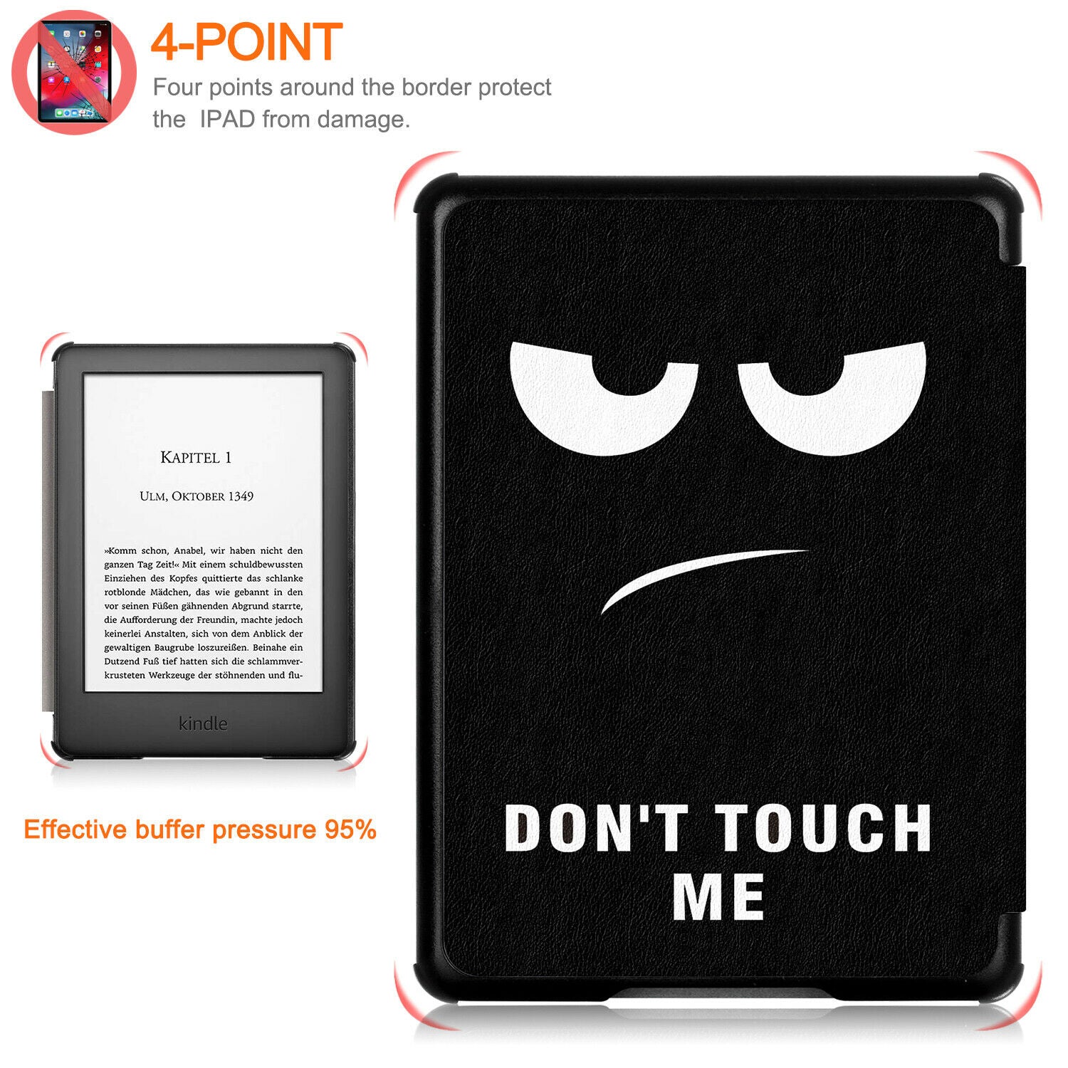 For New Amazon Kindle 2019 10th 6" Inch Case Smart Flip Leather Back Slim Cover-Don't Touch Me