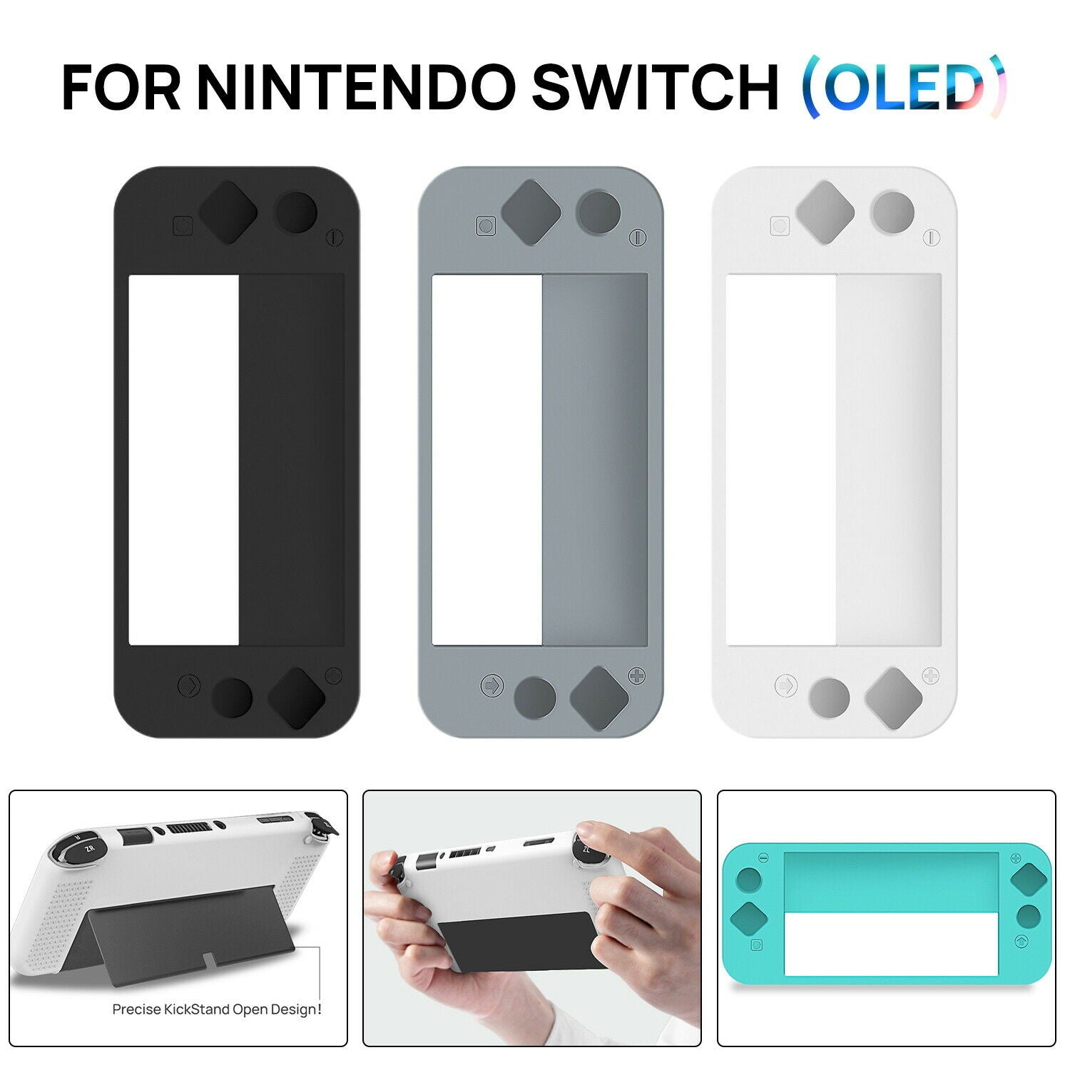 For Switch Nintendo OLED Console Silicone Case Slim Heavy Duty Shockproof Cover
