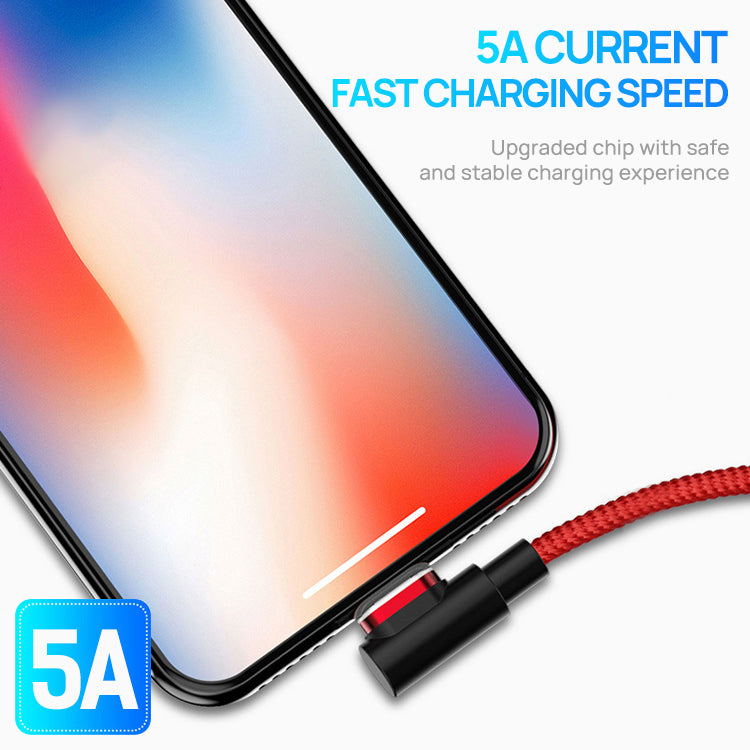 90 Degree 5A USB Magnetic Data Charging Cable Fast Charger For iPhone