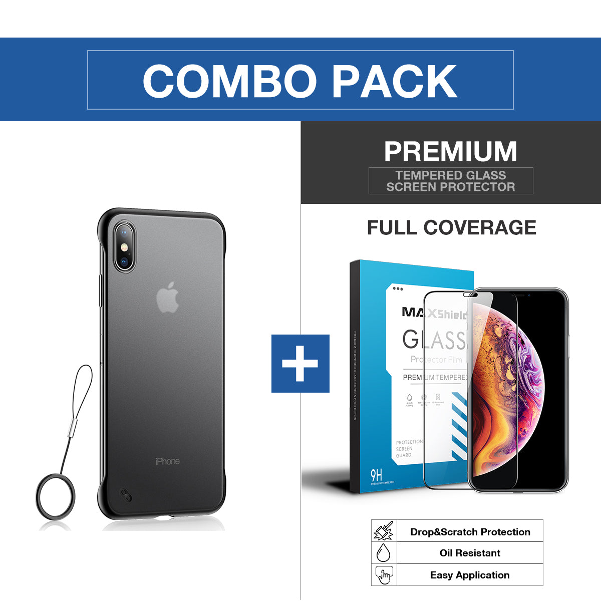 iPhone X Case Cover, Slim Matte Back Clear TPU ShockProof Bumper